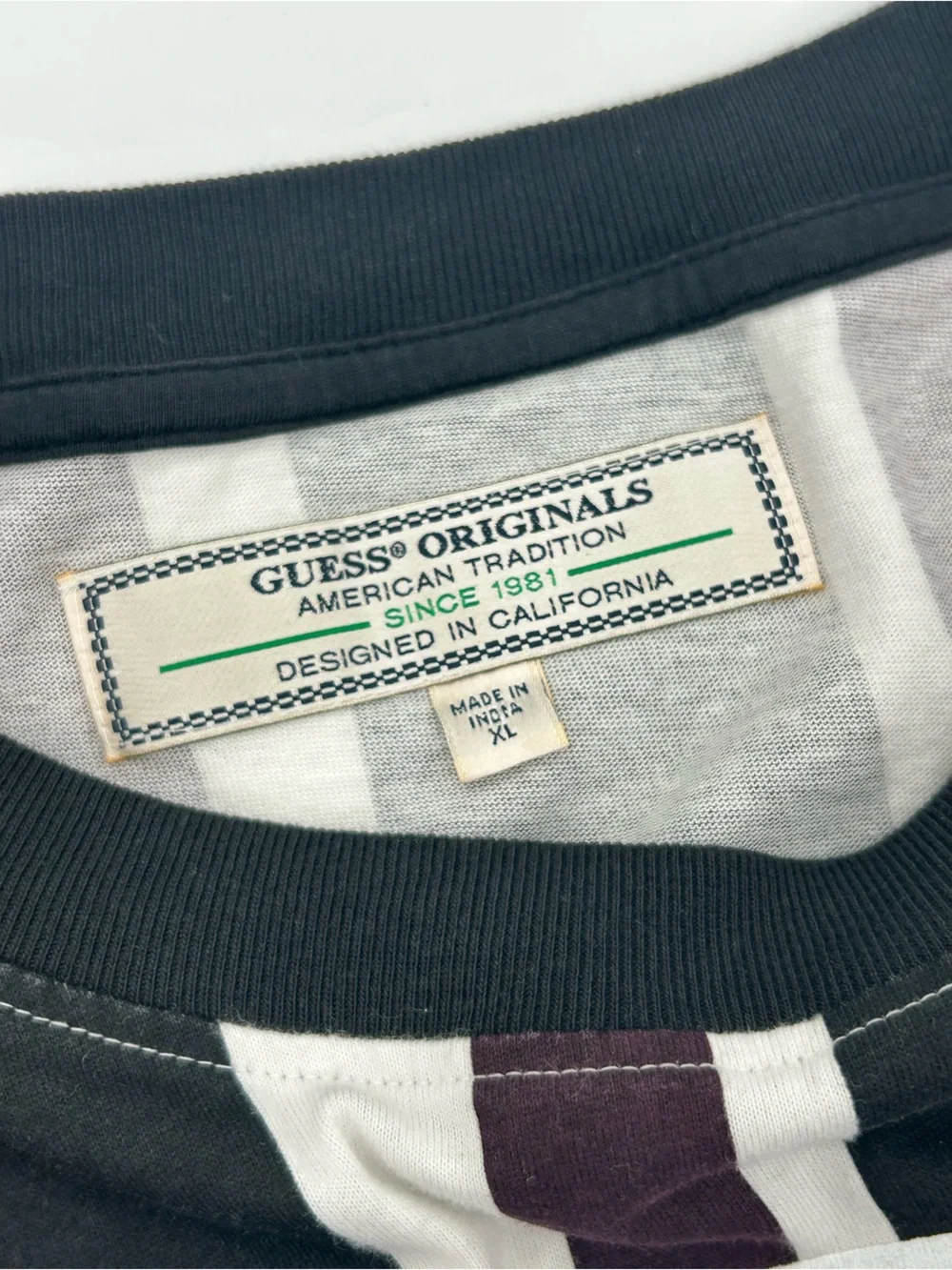 Guess Originals Oversized Striped T-Shirt XL - Picture 12 of 14